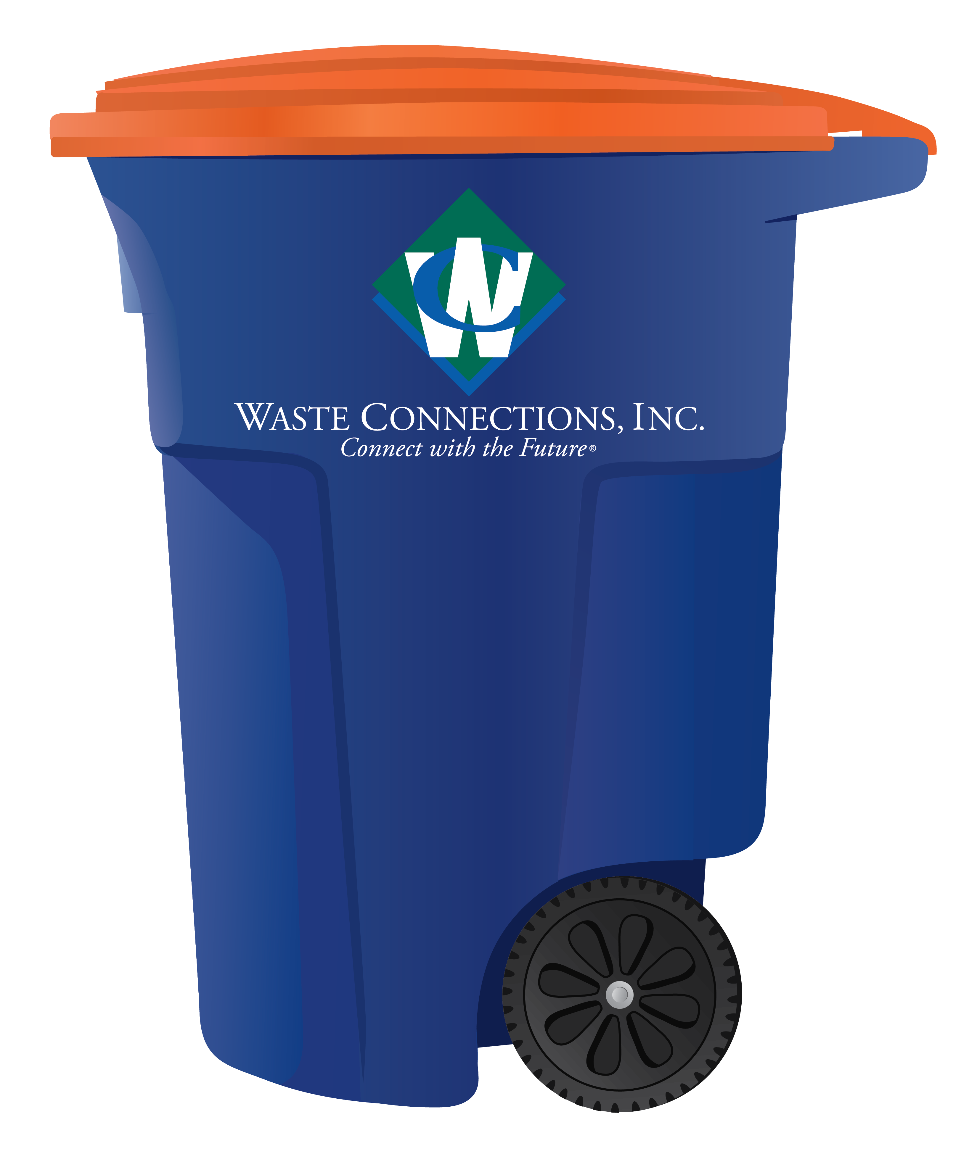 Hardin Sanitation residential 95 gallon recycling bin.